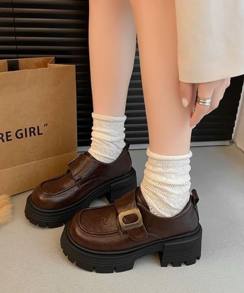 ローファー モンクストラップ 厚底ローファー レディース : ZOZOTOWN