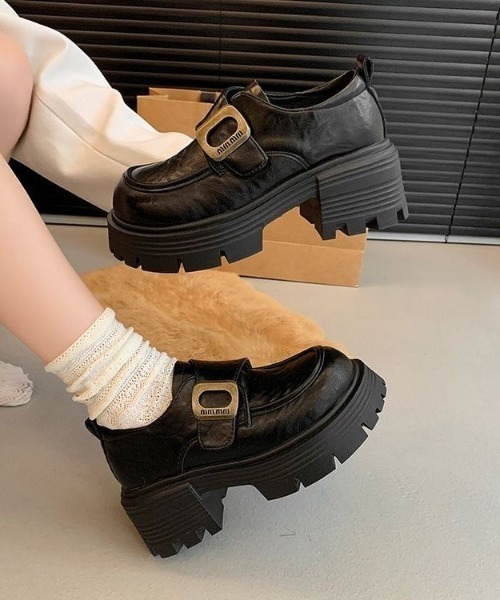 ローファー モンクストラップ 厚底ローファー レディース : ZOZOTOWN