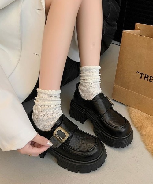 ローファー モンクストラップ 厚底ローファー レディース : ZOZOTOWN