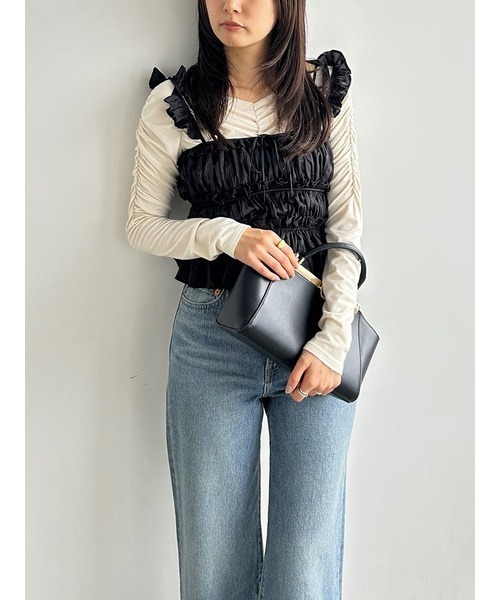 SNIDEL tシャツ 「WEB限定カラーあり」ギャザーオフショル
