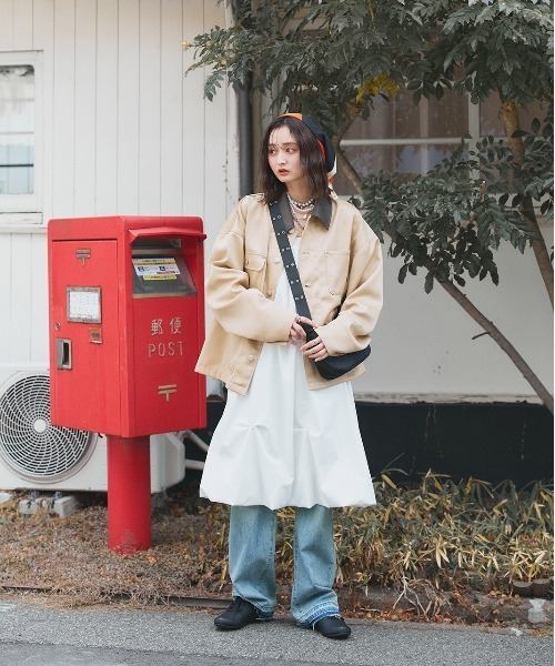 ad thie（アドティエ） カバーオール カラー配色 ツイル ワーク
