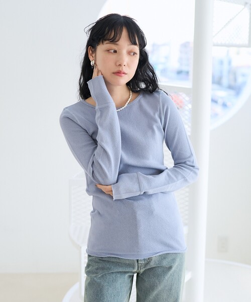 tシャツ コットンナイロンシアーロゴTシャツ レディース ESSENTIAL / シアーニットロゴTシャツ ESSENTIAL Night STORE