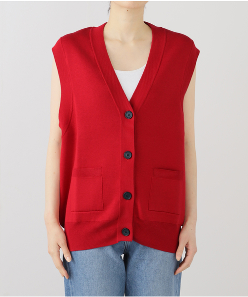 ベスト ジレ ORR/オル Silk-blend V-neck Vest レディース