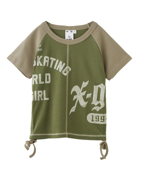 tシャツ PANELED GRAPHIC RAGLAN BABY TEE レディース