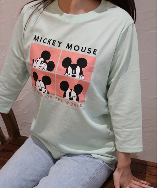 【在庫あり】 Disney tシャツ 7分袖T 「DISNEY/ディズニー」プリント/刺繍 トップス