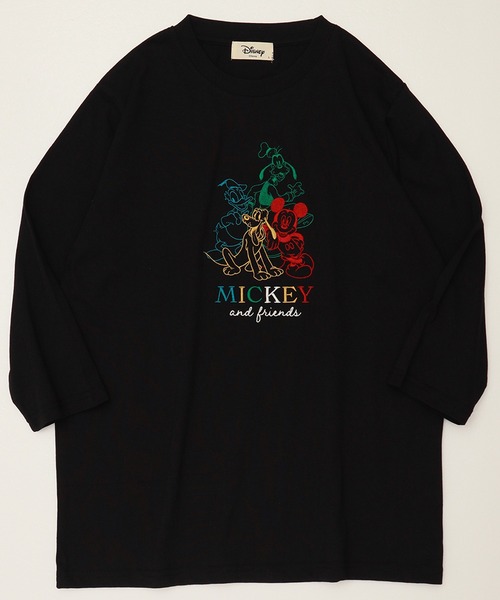 Disney tシャツ 「DISNEY/ディズニー」プリント/刺繍 7分袖T