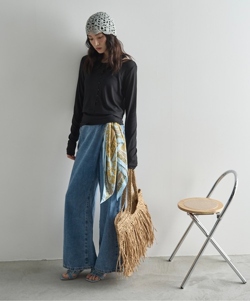 THE Yon スカーフ バンダナ シルクタッチペイズリースカーフ