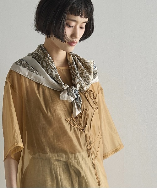 THE Yon スカーフ バンダナ シルクタッチペイズリースカーフ