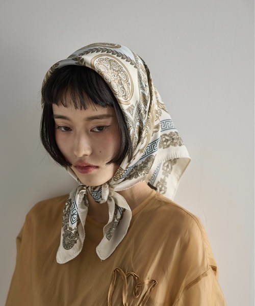 THE Yon スカーフ バンダナ シルクタッチペイズリースカーフ