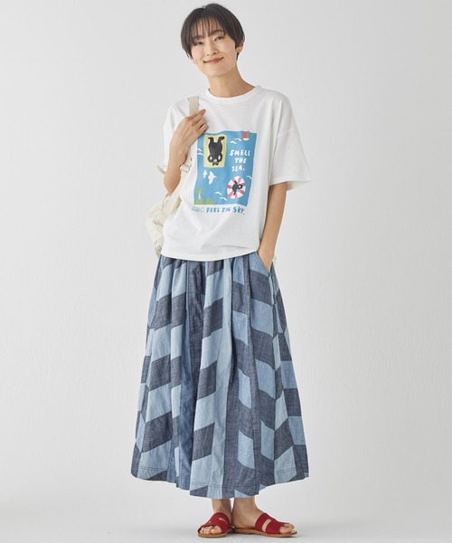 KRIFF MAYER Lady's Collection スカート 「綿100%」インディゴパッチ