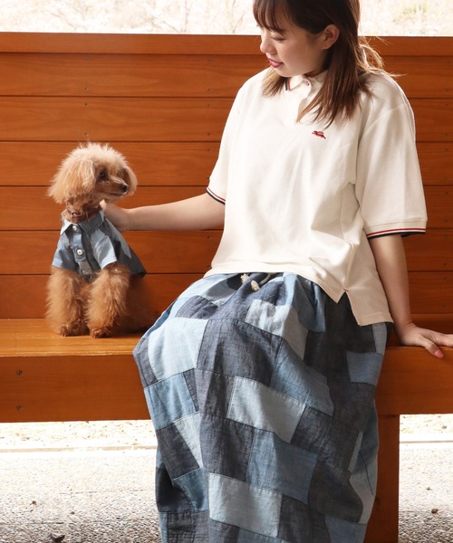 KRIFF MAYER Lady's Collection スカート 「綿100%」インディゴパッチ