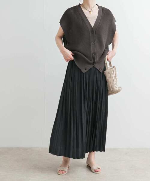 URBAN RESEARCH DOORS 黒プリーツスカート URBAN RESEARCH DOORS スカート ランダムプリーツスカート
