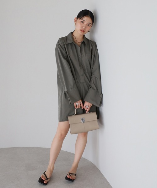 ENC オールインワン broadcloth shirt rompers / ブロードシャツ 