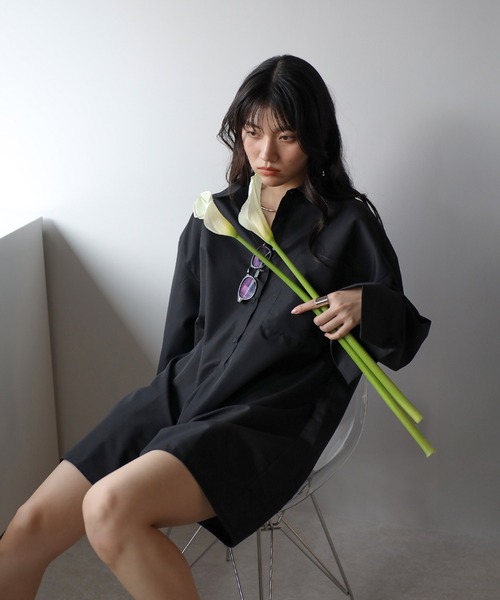 ENC オールインワン broadcloth shirt rompers / ブロードシャツ 