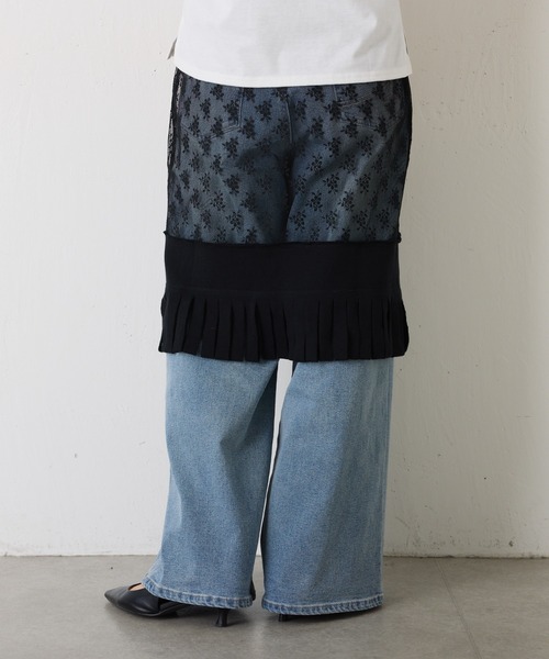 COLLAGE GALLARDAGALANTE スカート crinkle crinkle/レース