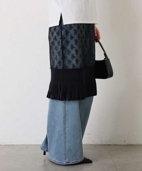 【高額売筋】 COLLAGE GALLARDAGALANTE スカート crinkle crinkle/レース トップス