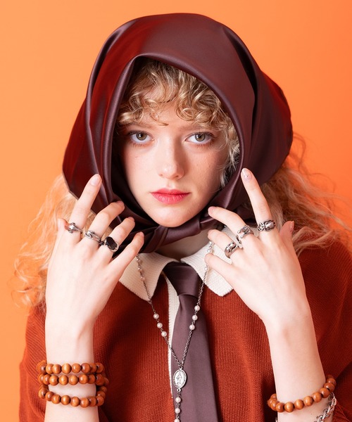 ドコモ　スカーフ・バンダナセット ankoROCK スカーフ バンダナ an meets zakka サテンスカーフ(65cm×65cm