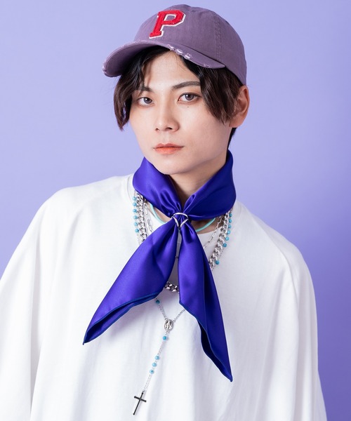 ankoROCK スカーフ バンダナ an meets zakka サテンスカーフ(65cm×65cm