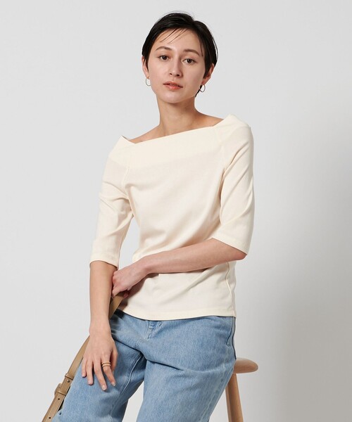 tシャツ スクープドネック ハーフスリーブ カットソー レディース