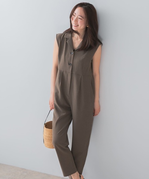 【新品 未使用】 F by ROSSO  テーラーカラーオールインワン F by ROSSO サロペット オーバーオール 「UR TECH DRYLUXE」F
