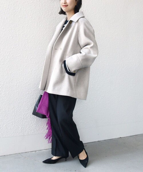 「SHIPS」 ピーコート MEDIUM ナチュラル レディース_画像4