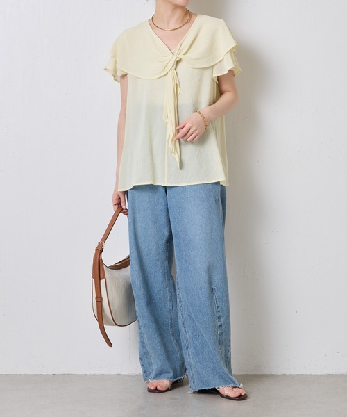 「COLLAGE GALLARDAGALANTE」 7分袖ブラウス FREE ブルー レディース COLLAGE GALLARDAGALANTE 「COLLAGE GALLARDAGALANTE」 7分袖