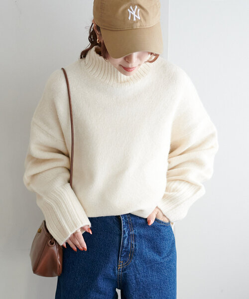 「DISCOAT」 長袖ニット MEDIUM ライトベージュ レディース_画像2