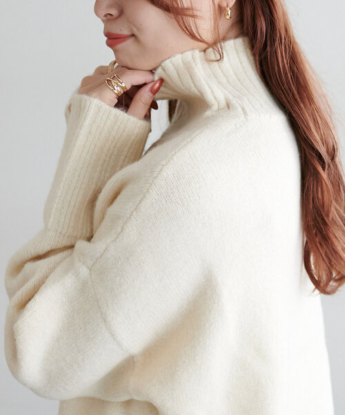 「DISCOAT」 長袖ニット MEDIUM ライトベージュ レディース_画像5