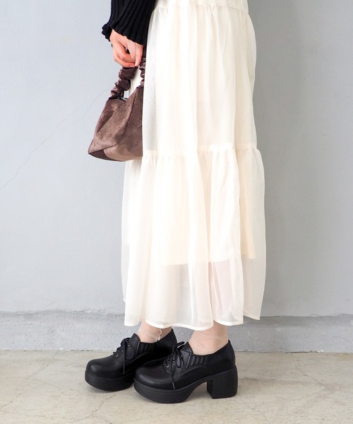 byあしながおじさん パンプス 厚底レースアップパンプス 8490121