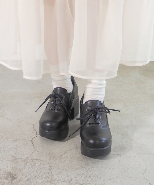 byあしながおじさん パンプス 厚底レースアップパンプス 8490121 