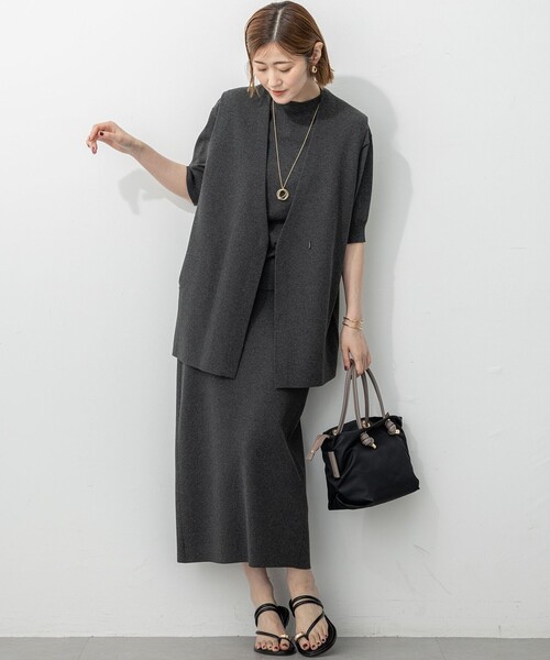 23区 ベスト ジレ 「洗える/吊り干しOK」ヴィスコースストレッチ