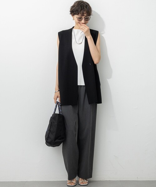 23区 ヴィスコースストレッチ ニットベスト ニットジレ　サイズ38 23区（ニジュウサンク） ベスト ジレ 「洗える/吊り干しOK」ヴィス