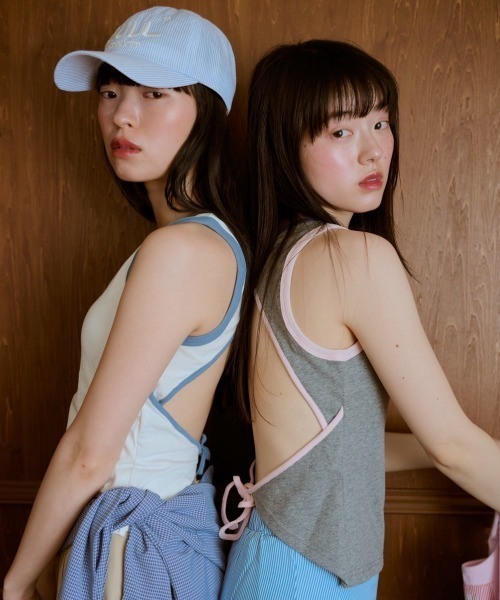 common gull products. タンクトップ ノースリーブ 背の喪失感とリボン