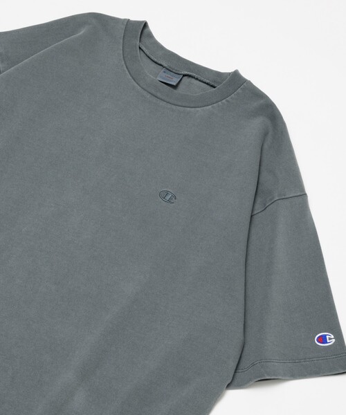 「Champion」 半袖Tシャツ MEDIUM ブルーグリーン メンズ