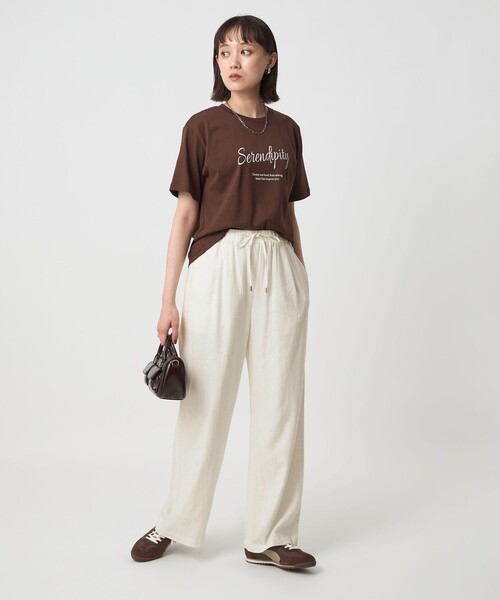 オーラリー　パンツ　リネン　オフホワイト ウォッシャブルリネンワイドパンツ(パンツ)｜S.ESSENTIALS(エス