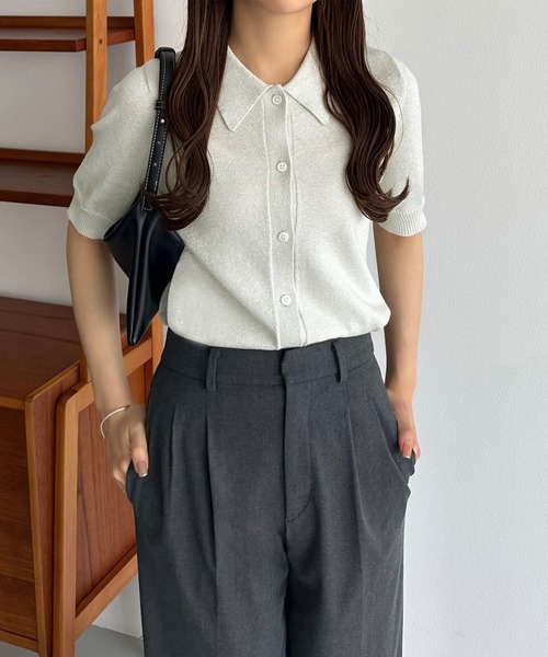 「callautia」 半袖ポロシャツ LARGE ブラック レディース
