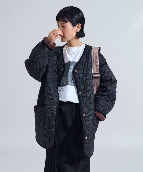 FREAK'S STORE　リバーシブルモッズコート　キルト　オーバーコート FREAK'S STORE モッズコート コート 限定展開 ビッグシルエット