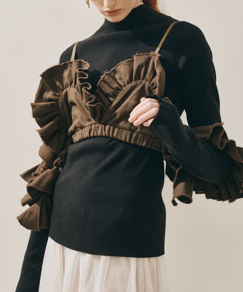 J1U by LA BELLE ETUDE ボリュームドレープフリルビスチェ レディース