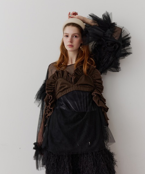 J1U by LA BELLE ETUDE ボリュームドレープフリルビスチェ レディース