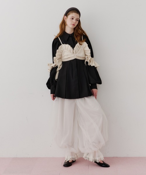 J1U by LA BELLE ETUDE ボリュームドレープフリルビスチェ レディース