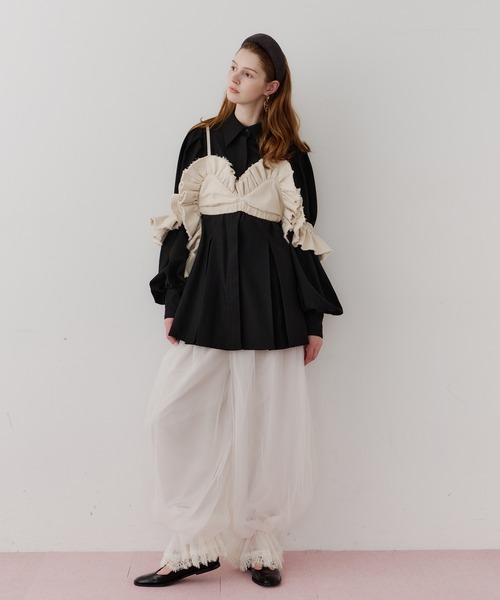 J1U by LA BELLE ETUDE ボリュームドレープフリルビスチェ レディース