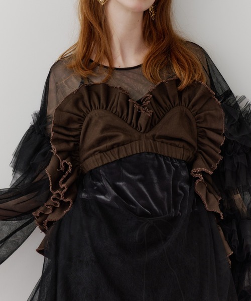 J1U by LA BELLE ETUDE ボリュームドレープフリルビスチェ レディース