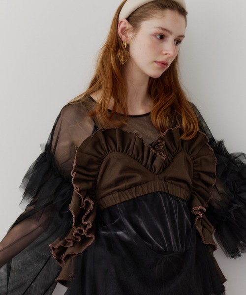 J1U by LA BELLE ETUDE ボリュームドレープフリルビスチェ レディース