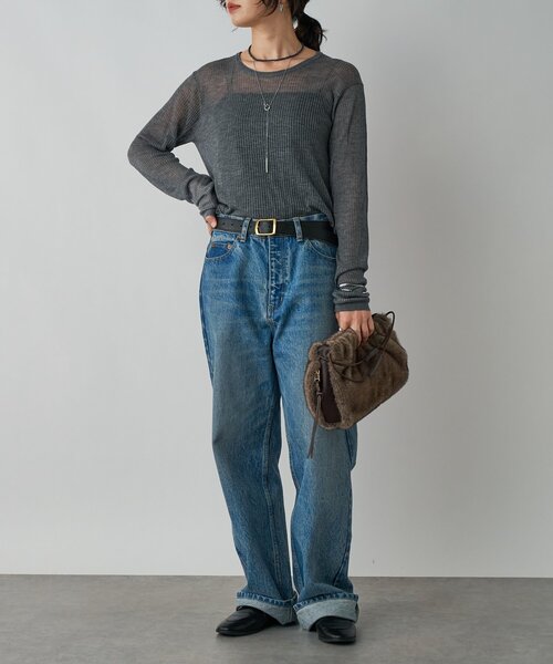 ジーンズ デニム デニムパンツ 「MONN.:.」「3サイズ展開」OKAYAMAストレートデニム レディースの画像