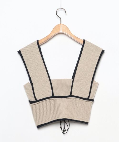 「TAN」 ノースリーブニット FREE ベージュ レディース_画像2