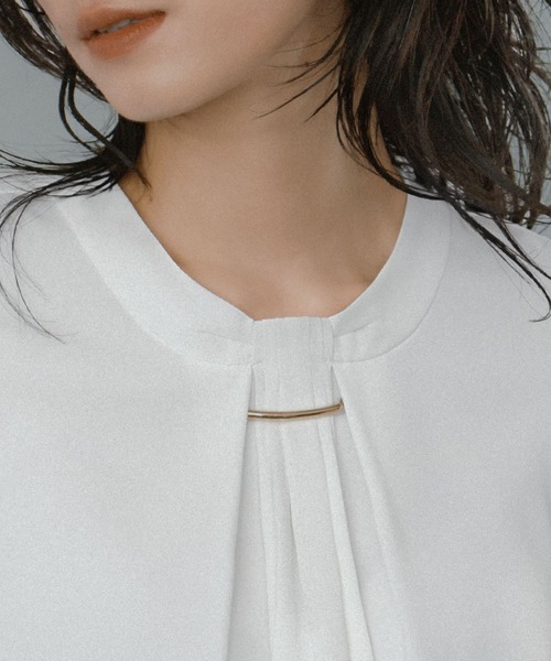 「Flolia」 半袖ブラウス L オフホワイト レディース_画像3