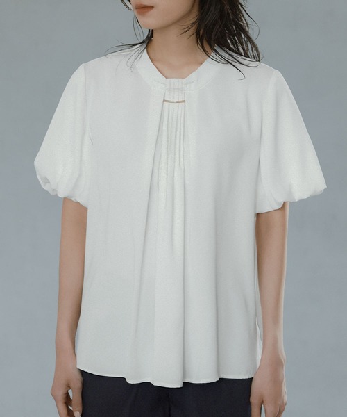 「Flolia」 半袖ブラウス L オフホワイト レディース_画像8