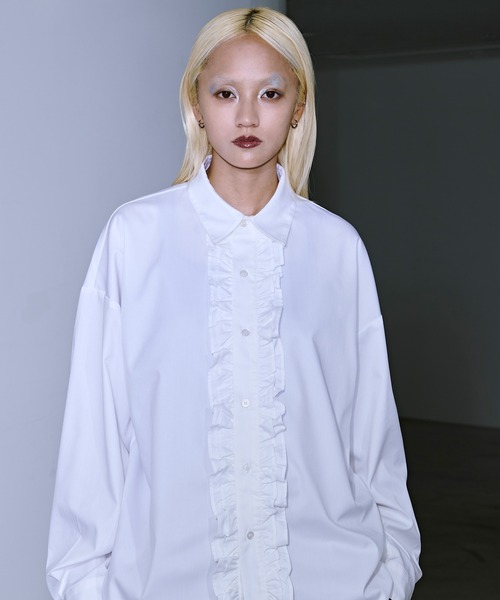 Ellno Loset（エルノロゼット） シャツ ドレッシーロングフリルシャツ