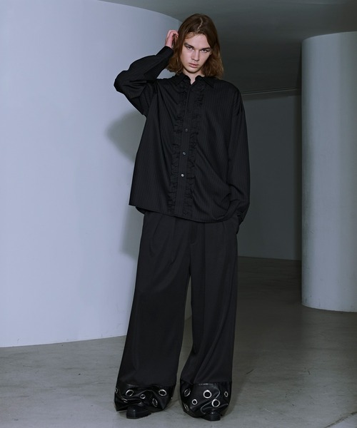 Ellno Loset（エルノロゼット） シャツ ドレッシーロングフリルシャツ