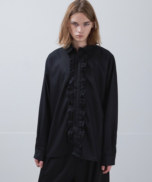 Ellno Loset（エルノロゼット） シャツ ドレッシーロングフリルシャツ